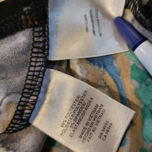 Evan Picone Dress Size 8 Multicolor Faux Wrap Jersey Knit - Picture 7 of 8